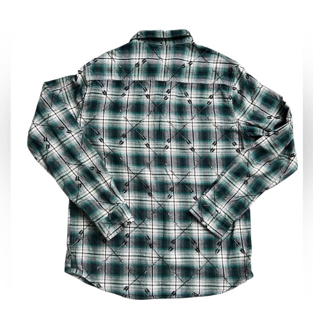 Aeropostale unisex green and black flannel with arrow pattern size large - Picture 3 of 7